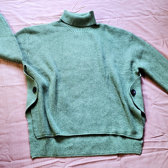 Plus Size Avacado Turtleneck with Split Sides  Plus Size - Picture 11 of 13